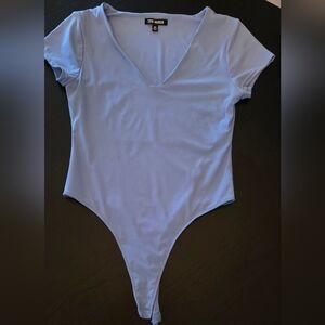Steve Madden Sky Blue V-Neck Bodysuit Size Medium
